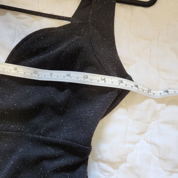 Sexy Evening Doll Black Shimmer Dress - Picture 6 of 11